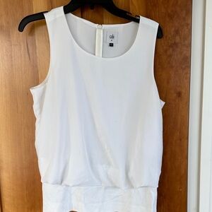 CAbi Classic White Sleeveless Blouse NWOT